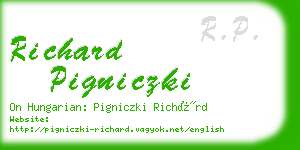 richard pigniczki business card